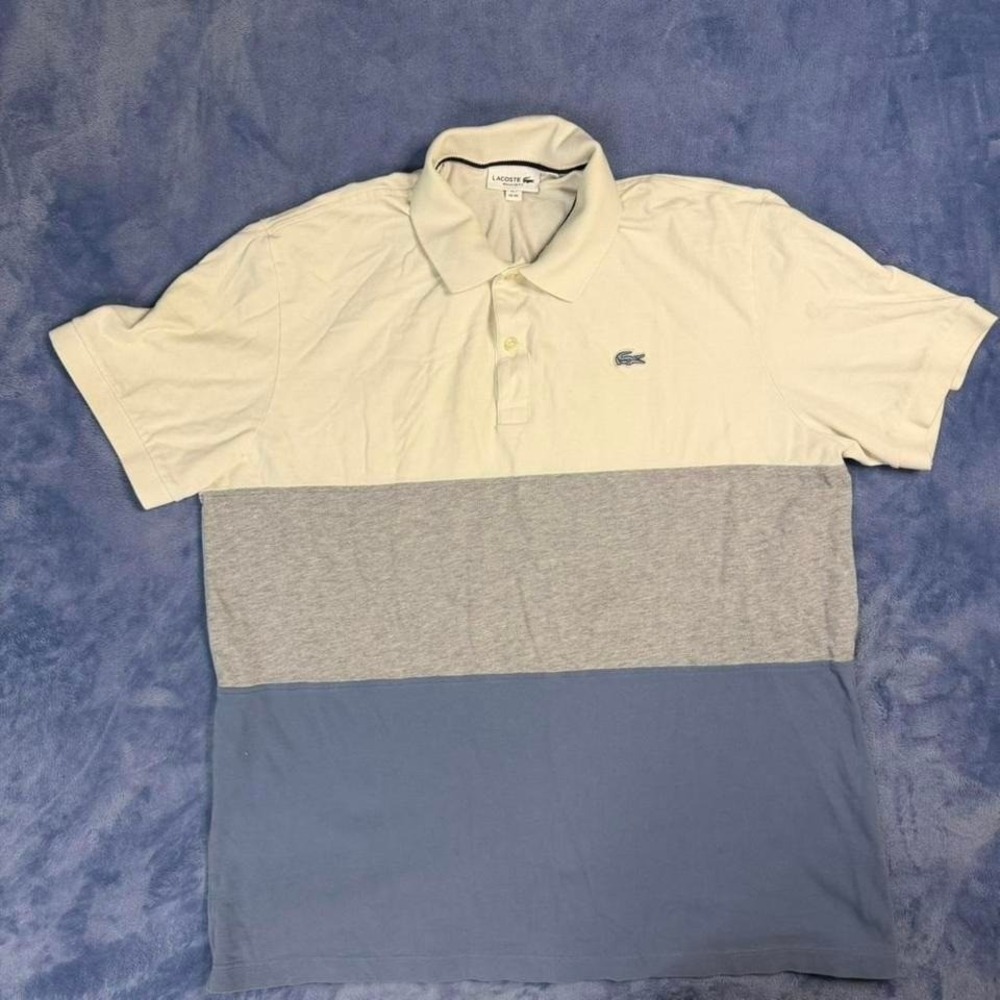 Lacoste white and blue polo shirt men Size‎ XXL
